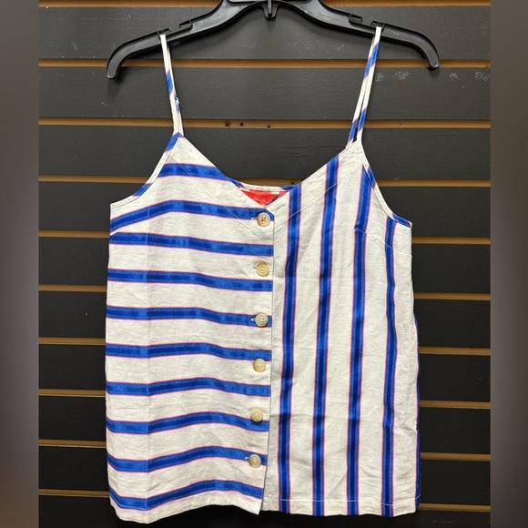 Joules Women's Carper Stripe Linen Blend Tank Top Sz 6 NWT 54.95 - Picture 1 of 3